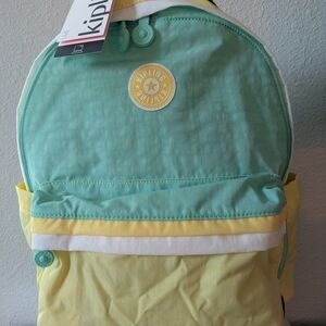 Kipling Mint and Yellow Backpack - BRAND NEW STILL IN THE PACKAGING! 🌻